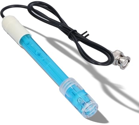 PH Electrode Test Tool BNC Connector, PH Probe Plastic Pool Shell for Aquarium and Chemical Industry, 0.00-14.00PH Range 0-60°C Suitable for Pool Water Testing