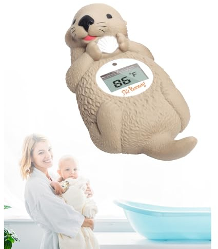 Doli Yearning Baby Bath Thermometer, Toddlers Floating Bath Toy, Bathtub Thermometer, at Fahrenheit and Celsius degree - Sea Otter
