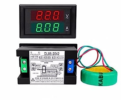 CHFYIJYHM Voltímetro Digital CA, amperímetro, 220V, 380V, 200A, 100A, DL85-2042, Pantalla Dual, amperímetro de Alta precisión de medición, medidor de Voltaje, 1 Uds.(AC80-300V Split 200A)
