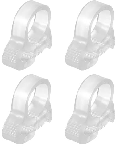 PATIKIL 4 Pz Morsetti per Tubi in Plastica da 1/2 Pollice Bianco | Morsetto Regolabile a Scatto Doppio Pesante, per Flusso Tubo