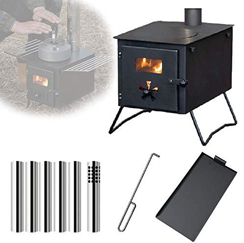 Wood Stove,Heating Stove in Tent, Portable Non-Smoking Camp Wood Burning Stove for Car Camping, Camping Stove, Hunting Fishing Stove, Portable Camping Barbecue Stove,M