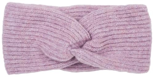 styleBREAKER Damen Strick Stirnband Rippenmuster Twist Knoten, Flieder | 22 cm elastische Bundweite (dehnbar für 51-58 cm Kopfumfang), 11 cm breit. Wärmender Ohrenwärmer, Mützen-Ersatz für Winter.