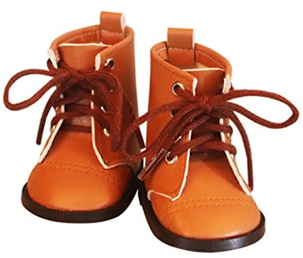 18 Zoll Girl Puppenstiefel kreativer Puppenschuh modische Lederpuppenschuhe Puppen -Outfit -Accessoires Brown 1 Paar