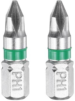 HARFINGTON 2pcs Phillips Screwdriver Bit PH1 1/4 Hex Shank 25mm/1 Length Magnetic Cross Head Hex Bits S2 Steel Electric Screw Driver Bit