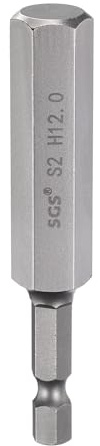 QUARKZMAN H12.0 Embout de Tournevis Hexagonal 12mm Métrique Pointe Plate 1/4 Tige Hexagonale 75mm (3) Longue Magnétique Embouts de Tournevis Industriels à Douille Hexagonale