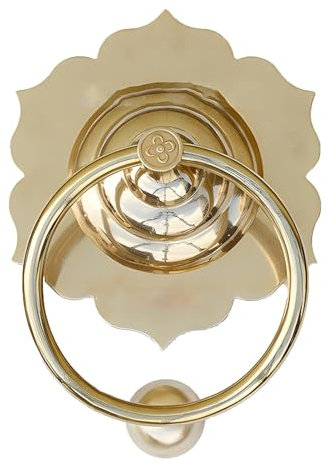 Türklopfer aus antikem Messing für die Vordertür. Einfache Installation mit Befestigungsschrauben. Robustes und stilvolles Design. 7,87 Zoll. Gold-Finish.