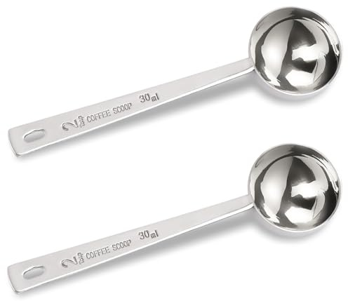 2PCS 1 Tablespoon Scoops with Long Handle,Measuring Protein Scoop,Protein Scoop,Table Spoon Scoop,Stainless Steel Coffee Measuring Spoon,Measuring Tablespoon for Coffee Milk Fruit(30 ml)