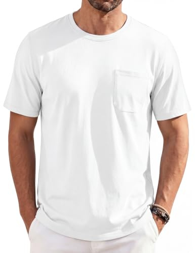 TACVASEN Men's T-Shirts UPF 50+ Moisture Wicking Cotton Tshirt Crew Neck Cooling UV Sun Protection Casual Tee Shirt
