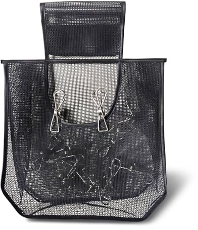 Onperpoe Sac à pinces à linge à suspendre pour pinces à linge - Fermeture - Sac à pinces à linge - Sac à linge pour la maison et le jardin - Noir