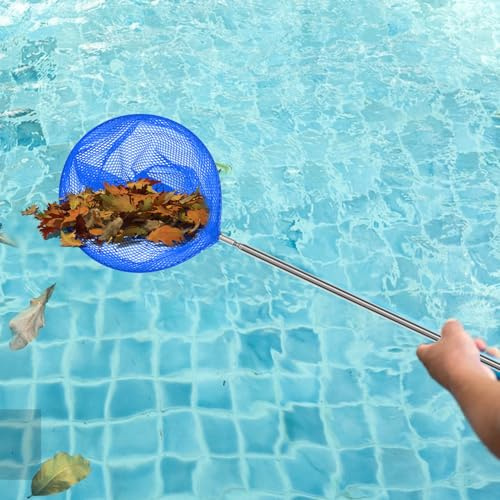 Ocastuted 2 Pieces Pool Nets For Cleaning With Pole, Paddling Pool Cleaner Net, Telescoping Pond Skimmer, Fine Mesh Leaf Skimmer Netting, Fishing Nets For Kids