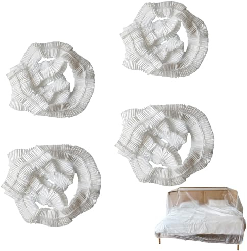 Sofabezug Abdeckung, Sofa Staubschutzhülle, Möbelhülle, Transparent Möbel Abdeckung, Couchhülle Staubschutz Folie, mit Gummizug, für Renovierung und Umzug, für Bett Sofa Esstisch, Abdeckfolie Maler