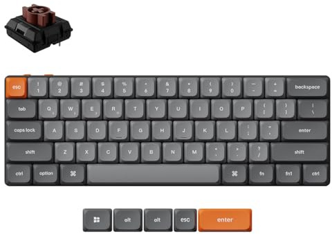 Keychron K9 Max QMK Kabellose Mechanische Tastatur, US-ANSI 60% Ultra-Slim Layout, 2.4 GHz/Bluetooth 5.2/USB-C, Hot-Swap, Milk POM Low-Profile Switches, PBT Keycaps, RGB, Mac/Windows