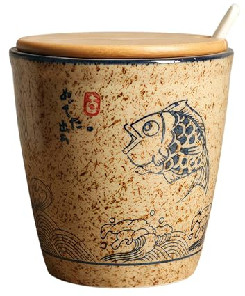 Grand sucrier avec couvercle et cuillère - 752 ml - Sucrier en céramique - Pour bar à café