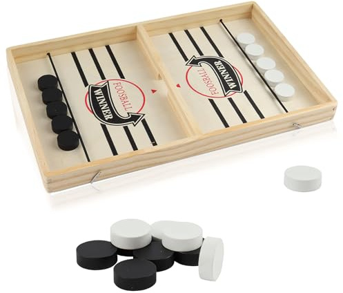 Fast Sling Puck Game,Slingshot Hockey,Wooden Paced Sling Puck Winner Interactive Board,Desk/Table Funny for Adults for Christmas Stocking Filler