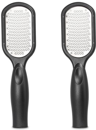 2 Pcs Foot File Callus Remover Stainless Foot Files (Black) | for Dead Skin Remover Hard Skin and Dry Cracked Foot Scraper Dry Skin Remover Feet for Wet & Dry Use