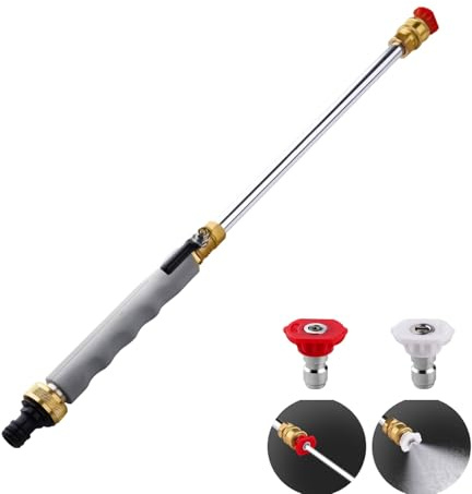 Ugello a getto idropulitrice per tubo da giardino, include 2 ugelli ad alta pressione e connettori rapidi, strumenti per idropulitrice ad alta pressione