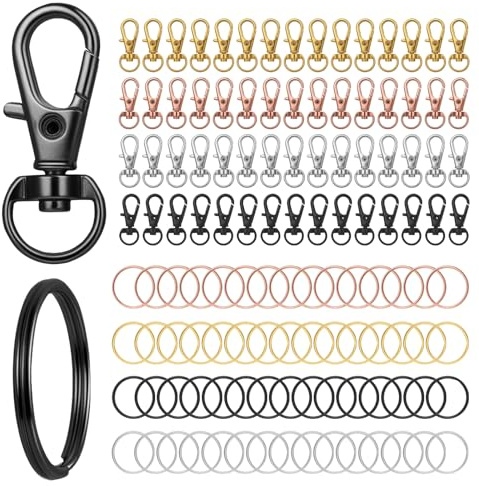 nyckelringar och snabbkopplingskrokar Nyckelring med karbinhake för DIY-smyckestillverkning (120, 4 Color)