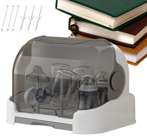 Generisch Babyflaschen Trockengestell Mit Deckel, Aufbewahrungsbox Für Sterilisierte Babyflaschen, Saugflasche Trocknungsregal Für Küchenschrank