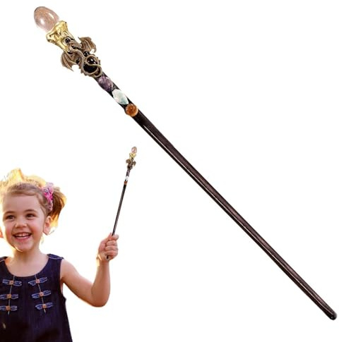 Generisch Zauberstäbe - Natürliche Kristall Hexen Zubehör | Handgefertigte Requisiten Künstlerische Rollenspiel Kostüm Accessoires für Weihnachten Halloween Tanz Hochzeit Garten Geburtstag Prinzessin