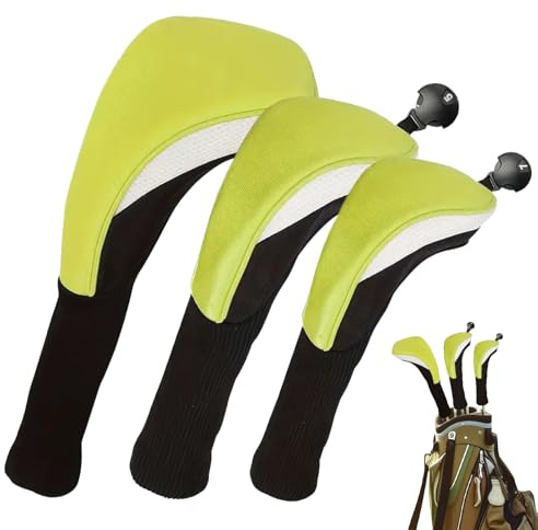 Coperture Per Mazze Da Golf | Set Di 3 Pezzi Custodia In Mesh | Copri Driver Per Mazze Da Golf,Per Uomini Donne Appassionati Di Sport Campo Di Pratica