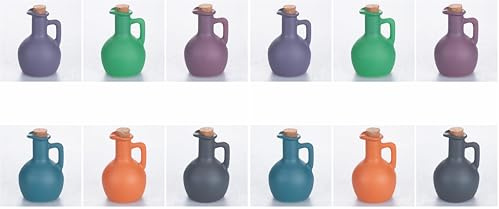 Villa d'Este Home Tivoli Set 6 Anfora mini oliera 250 ml, in vetro, tappo in sughero (Confezione da 2)