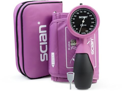 SCIAN Hand Manuelles Blutdruckmessgerät, Aneroid Sphygmomanometer zur Messung am Oberarm mit europäischer Manschette (22-42 cm), inklusive Tragetasche für Krankenpfleger, Ärzte, Senioren, Erwachsene