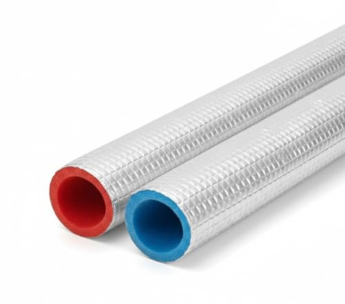 Pipe Lagging, Antifreeze Pipe Insulation Id 16/20/25/32mm Pipes Insulation Foam Tube, Anti -Freezing, Pipes Insulations Lagging for Indoor and Outdoor Tube, Blue, Red(Blue,ID 32mm(1-1/4))