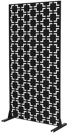 ML-Design Metall Siktvägg Milano 90x180 cm av Stål 3 Paneler Fristående Rumsavdelare Expanderbar Paravent Dekorativ Vädertålig Multifunktionell Sektion Stilren Trädgård Balkong Terrass Uteplats