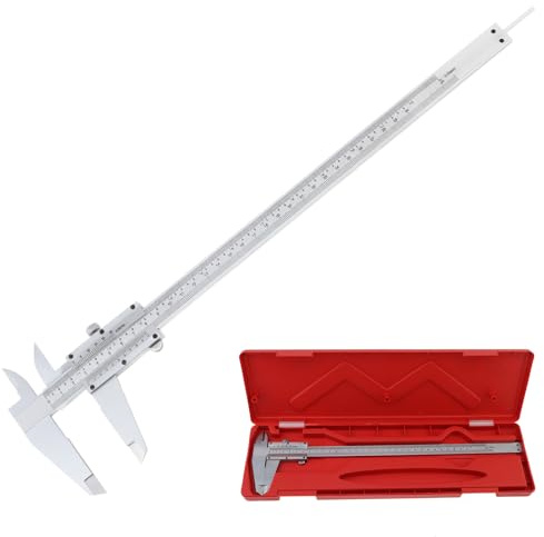 Smgda Vernier Caliper, Carbon Steel Calipers Measuring Tool Accuracy 0.02mm Micrometer for DIY/Household/Industrial Use with Storage Case, Metric & Imperial Double Scales (300mm)