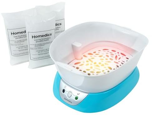 Homedics Paraffin Wax Bath for Feet, Hands & Elbows - Paraffin Foot Bath for Soft & Hydrated Skin, Soothing Heat Baths to Help Ease Stiff Joints, Includes 3 Bags of Reusable, Hypoallergenic Wax