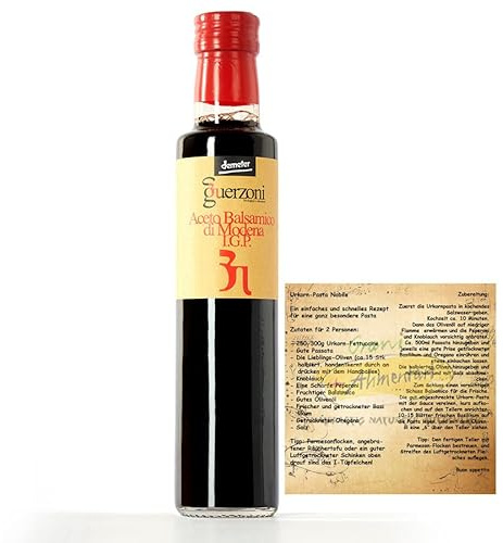 Guerzoni Aceto Balsamico di Modena I.G.P. Rosso - 500ml, Bio, Demeter, der Bio Balsamico Essig für besondere Salate und Saucen inkl Grani Familien Rezept