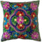 Original Kikan Suzani - Funda de cojín con bordado floral multicolor, 40 x 40 cm, 40 x 40 cm, funda de cojín para sofá, almohada con cremallera trasera, color verde oscuro