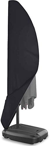 Ankier Parasol Cover, 2.7m Large Waterproof Cantilever Umbrella Cover - 420D Oxford Fabric Banana Parasol Protecter in Sun (Black)