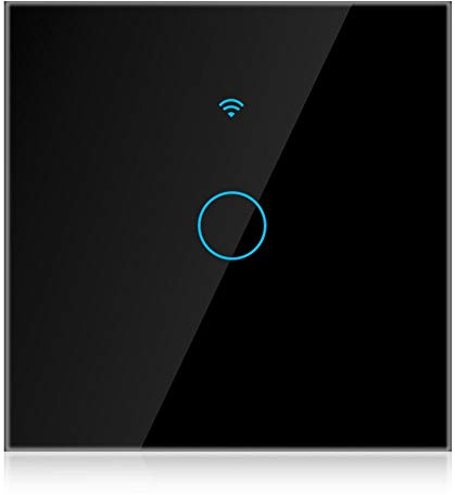 Sonew Interruptor Táctil WiFi, Panel de Interruptor de Pared Inalámbrico Inteligente con Control Remoto App, Soporte para Control de Voz, Compatible con (Negro)