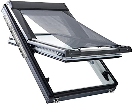 Roto ZAR Estor exterior original para protección solar y protección contra el calor, con ventana abierta, longitud ajustable para ventanas de techo Roto de la serie Designo R6/R8 con tamaño 054/xxx |