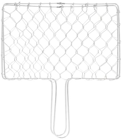 Cabilock Edelstahl Grillroste Fisch Grillkorb BBQ Fischbräter Metall Grillregal Fischgriller Grillwender Fisch Grillgitter mit Haken für Fleisch Fisch Gemüse BBQ Party Zubehör