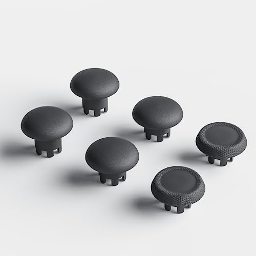 Performance Thumbstick Caps Replacement Kit for PS5 DualSense Edge Controller, Thumb Stick Grips Accessories for PlayStation 5 Pro Elite Controller (Standard Concave*2, Low Dome*2, High Dome*2, Black)