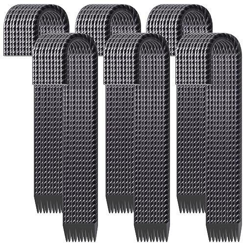 VVOKGO Bewehrungsstäbe, J-Haken, robuste Kettenglied-Zaunpfähle, 59 Stück, Metall, lange Zeltspikes, Bodenanker für Drahtzaun, Hundegraben, Campingzelte, Schaukeln, Gewächshaus, schwarz, 30,5 cm