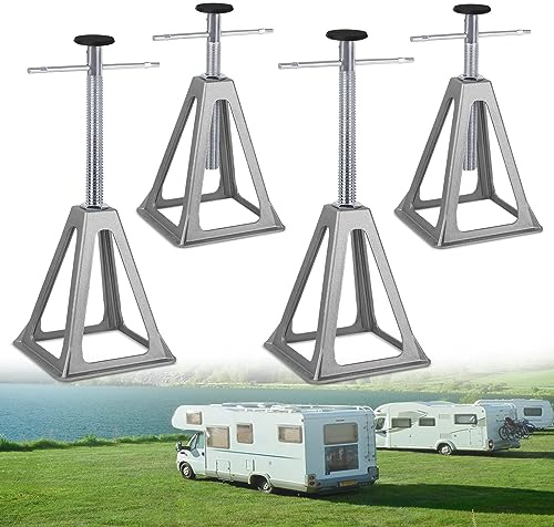 ACXIN 4 caballete de apoyo para caravana, altura ajustable, 28 – 43 cm, accesorios para caravanas, hasta 1000 kg, para coche, caravana, remolque, 4 unidades