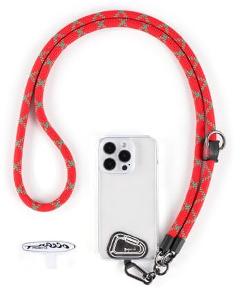 project-cb Cell Phone Lanyard ×1, Tether Tab ×2, Universal Adjustable Phone Strap, Crossbody, Neck Phone Lanyard, Rope Strap (Holiday Red)