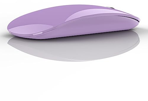 Uiosmuph U30 Souris Bluetooth, Silencieuse Rechargeable Portable, Purple | Tri-Mode BT 5.1/5.0 et 2,4 GHz, récepteur Nano USB et adaptateur USB-C, voyant de batterie, PC, ordinateur, tablette, Mac