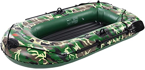 WolFum Großes Schlauchboot, verdicktes tragbares Schlauchboot aus PVC mit Luftpumpenpaddel, aufblasbares Kajak – aufblasbares Tandem-Angelkajak für 2 Personen, blau, 272 x 152 cm