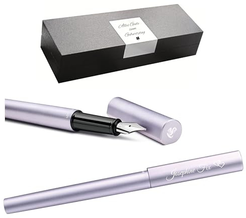 Pelikan Füllhalter Ineo® Elements P6 mit Gravur Geschenk - einzigartige Stifte mit Namen - personalisierte Geschenke zu Weihnachten - Füllfederhalter personalisiert (Lila-Violett)