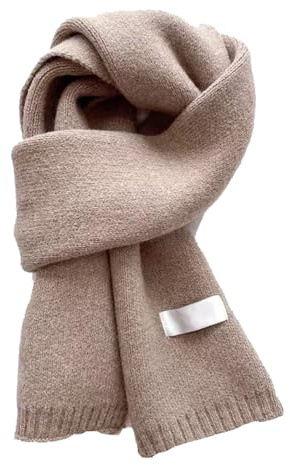XQILGVF Winterschal in Volltonfarbe, gemütlicher Strickschal, Strickschal für kaltes Wetter, Warmer Dicker Schal für Damen