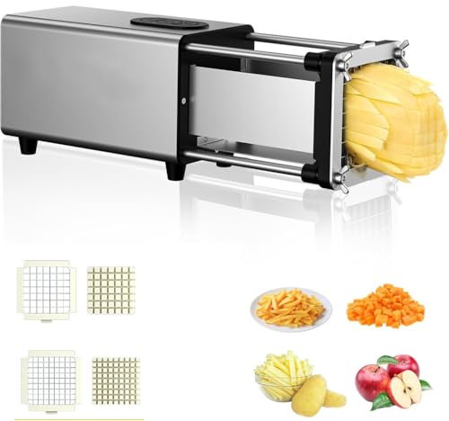GAYAYAS Elektrischer Pommes-Frites-Schneider, Kartoffelschneider für den gewerblichen und privaten Gebrauch, mit 1/2-Zoll-Klinge aus rostfreiem Stahl, ideal für Kartoffeln, Karotten und Gurken