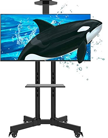 DRFGNF Soportes para TV Soporte de Piso para TV móvil con Bandeja de 2 Niveles - Soporte Alto para televisores de Plasma/LCD/LED de 32 a 75 con Ruedas Hermoso Paisaje