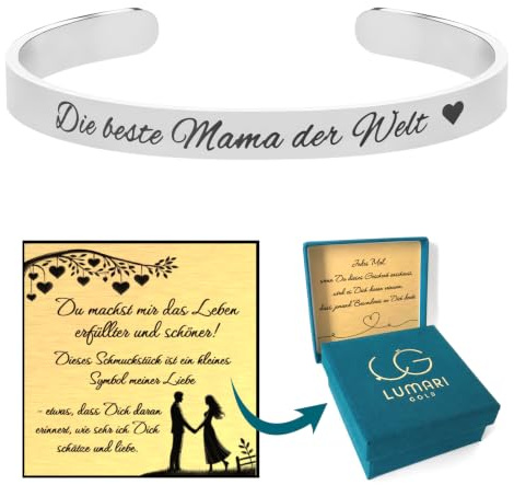 Lumari Gold Personalisiertes Armreif mit Gravur – Silber Edelstahl Armband für Damen, Hypoallergen, Rostfrei – Elegantes Geschenk für Frauen in 4mm, 6mm, 8mm