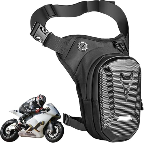 GBKDQQ Bolsa de pierna para moto, riñonera deportiva, impermeable, reflectante, ajustable, para hombre y mujer, negro