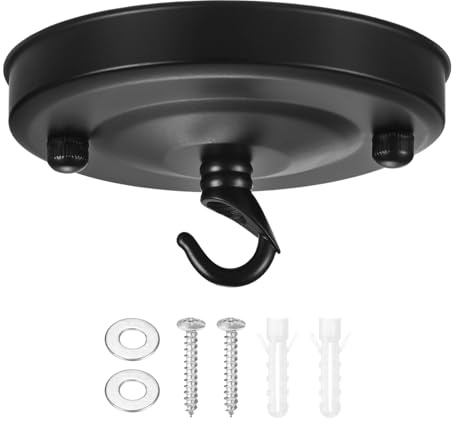 M METERXITY Light Canopy Kit 4.3in Replacement Cover Plate, Black | for Chandelier Fixture, Pendant Light, Swag Light, Ceiling Hooks Cover Plate