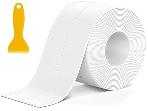 Bath Sealant Strip Self Adhesive 8M*5CM, Extra Wide Bathroom Sealant Tape | White Sealing Tape Widen1.97x16.4Ft Shower Seal Strip for Kitchen, Countertop, Bathroom, Sink, Bathtub Toilet Edge Protector